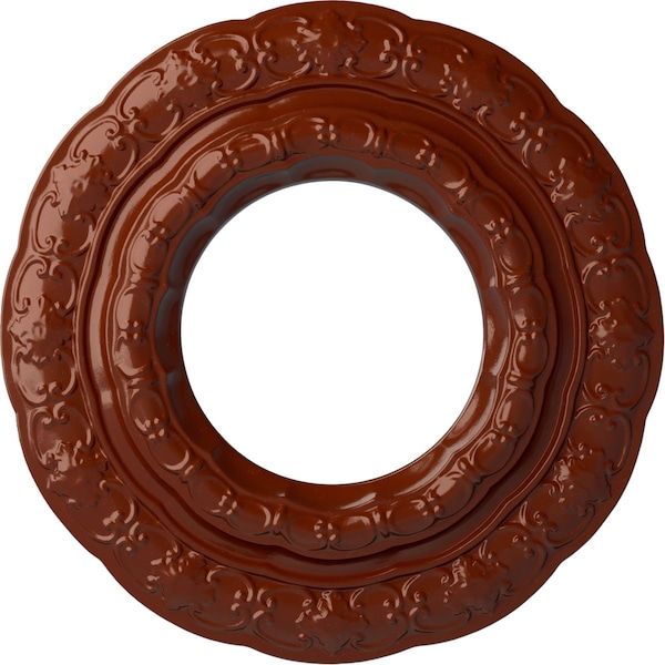 Ekena Millwork Lisbon Ceiling Medallion (Fits Canopies up to 7"), Hand-Painted Firebrick, 15 3/8"OD x 7"ID x 1"P CM15LIFIF - main